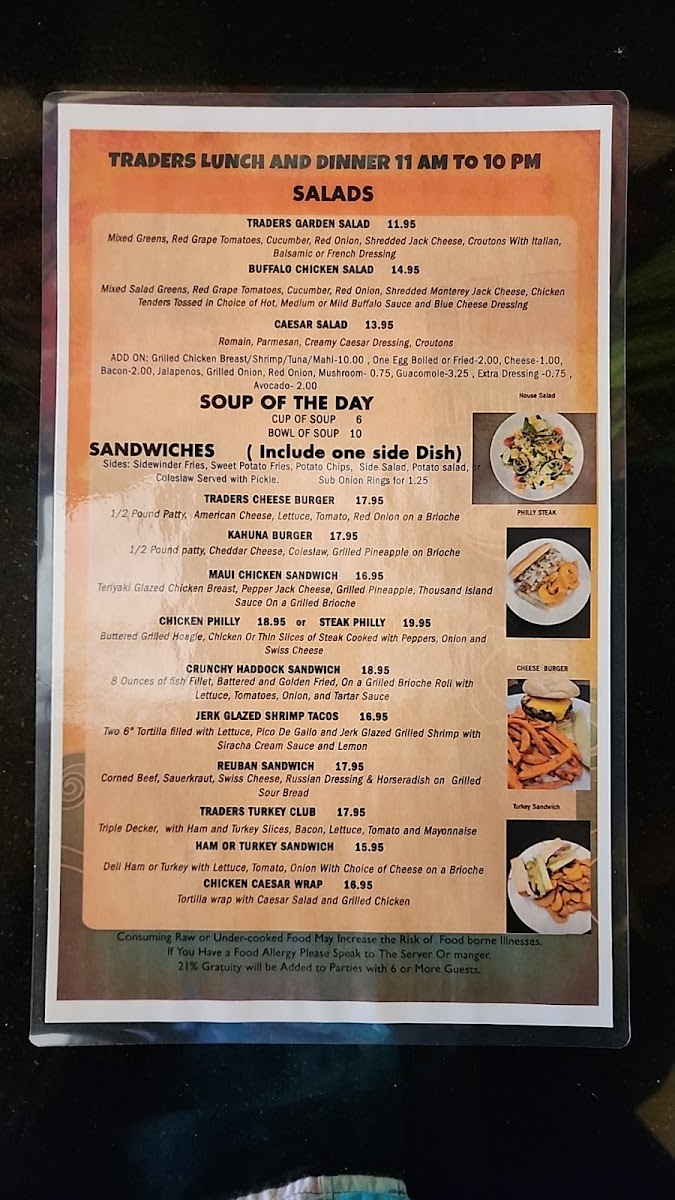 Traders Restaurant & Tiki Lounge Menu - Image 6